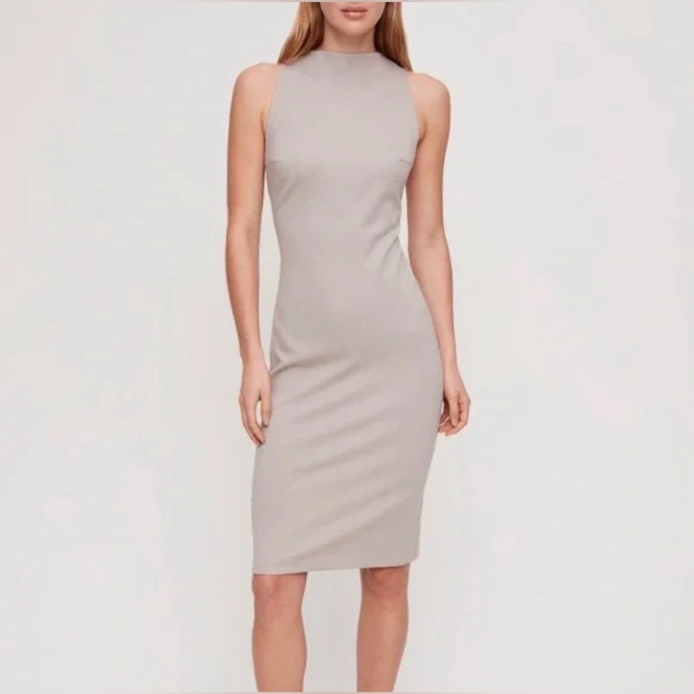 Babaton Matheson Gray Lilac Sleeveless Bodycon Midi Dress Size 0